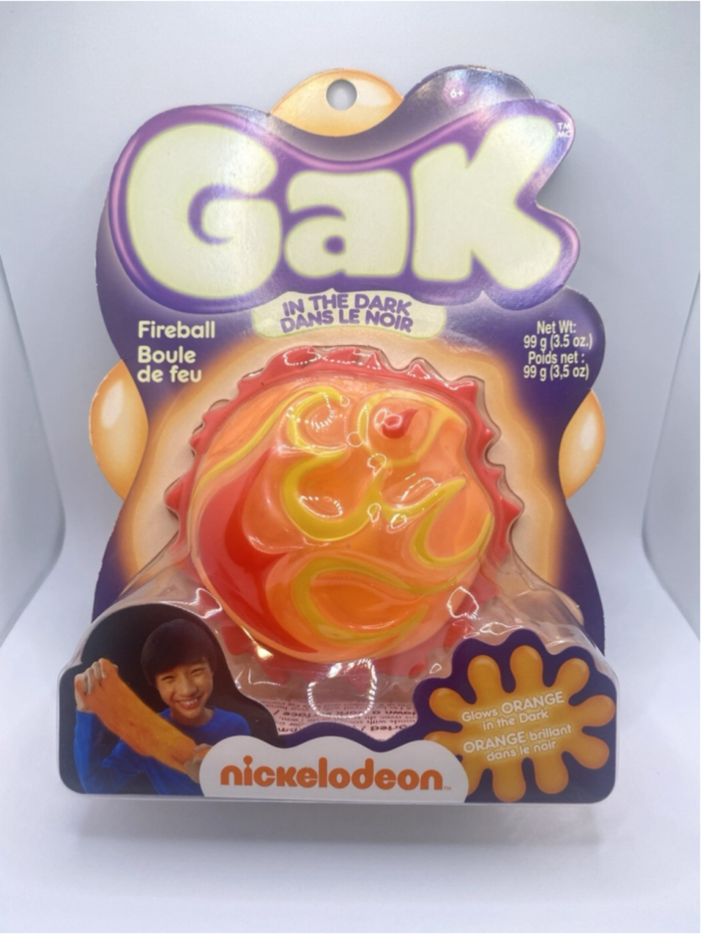 Nickelodeon Gak In the Dark Fireball Orange Glow Slime Sealed 2012 3.5 Oz NIP